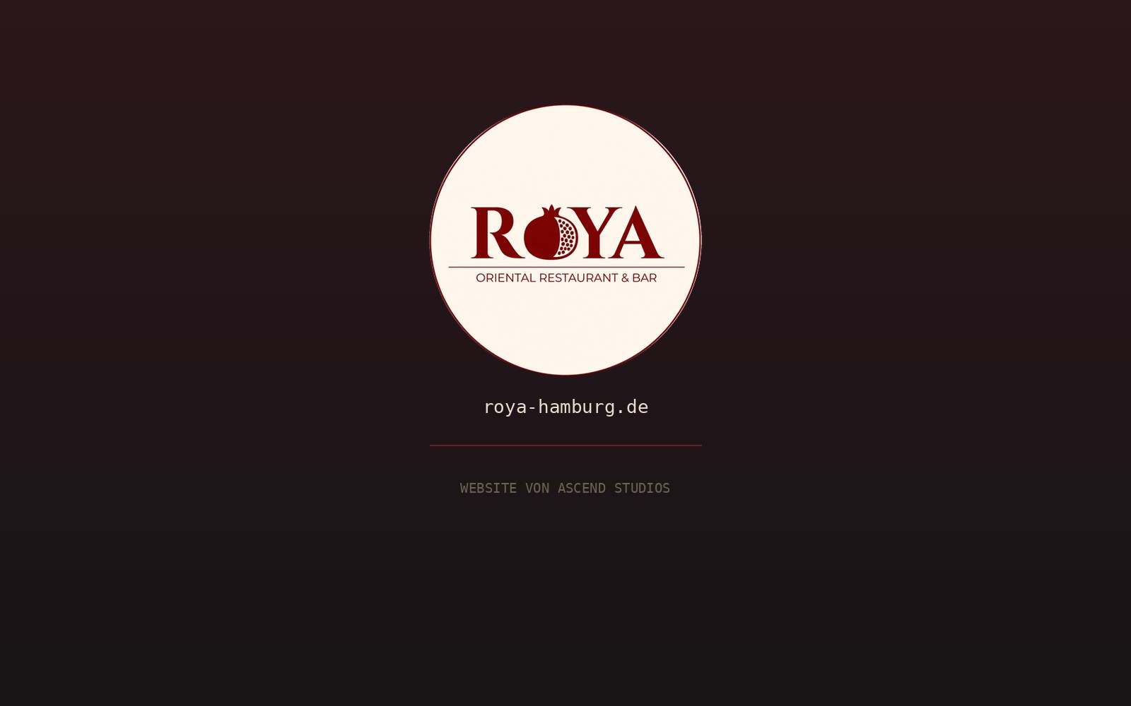 Website roya-hamburg.de, gebaut von Ascend Studios